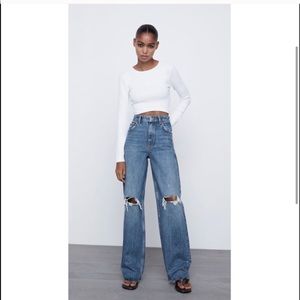 RARE* NWT ZARA HIGH WAISTED WIDE LEG JEANS SIZE 6